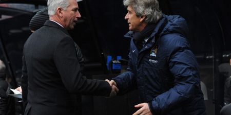 Video: You don’t need to be a lip-reader to know what Alan Pardew was saying to Manuel Pellegrini here