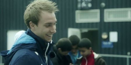 Video: Christian Eriksen nutmegs a little boy and makes him cry