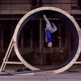 Video: Watch a man make like Sonic the Hedgehog and run a loop the loop on a track