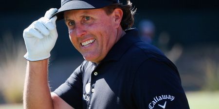 Video: Phil Mickelson shows off his football skills ahead of the SuperBowl