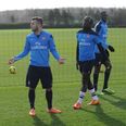 Pics: Wilshere and Flamini argue during training at Arsenal