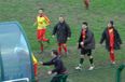 Golaz-ow! Italian player celebrates goal by bizarrely headbutting dugout and getting sent off
