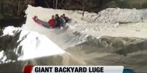 Snow way! Ice-cool Dad builds kids their very own backyard bobsleigh track