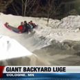 Snow way! Ice-cool Dad builds kids their very own backyard bobsleigh track