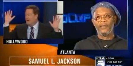 Silly reporter mistakes Samuel L. Jackson for Laurence Fishburne on live TV… and Jackson isn’t one bit pleased