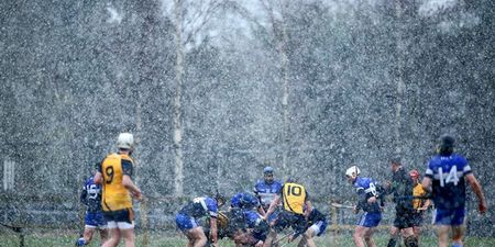 Video and pics: This is how snowy it was during the all-Dublin Fitzgibbon Cup clash today