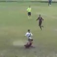 Video: Italian player scores with his tackle from 70 yards