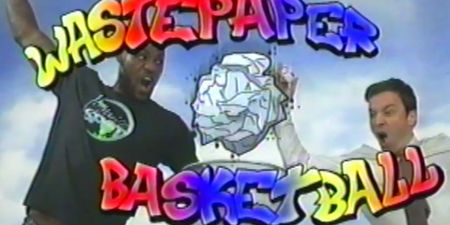 Video: LeBron James and Jimmy Fallon go one-on-one in this excellent 80’s music video spoof for ‘Wastepaper Basketball’