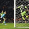 Vine: Kasper Schmeichel nabbed a stoppage time equaliser for his side last night