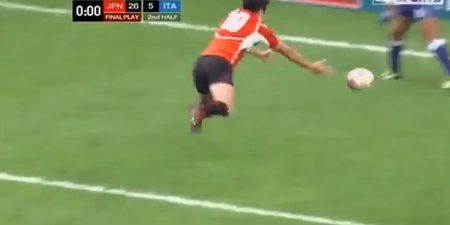 ICYMI: Japanese rugby player makes a complete and total mess of swan-dive finish