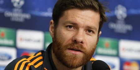 Pic: Xabi Alonso hangs in mid air, possibly on an invisible jet-pack
