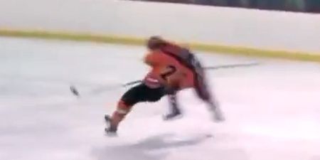 Video: Absolutely mahoosive hit in a high-school ice-hockey game