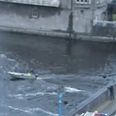 Video: Watch as heroic fireman leaps from bridge to rescue woman from River Shannon
