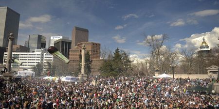 Pic: There was a giant smoke cloud at the marijuana rally in Denver yesterday