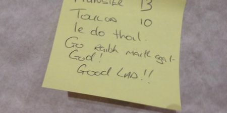 This post-it on a wall in Marseille sums up the feelings of Munster fans