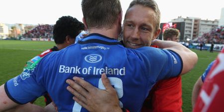 Pic of the day: Jonny Wilkinson wishes BOD all the best as Leinster exit the Heineken Cup