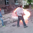 Video: Homemade weapons test ends with explosive results