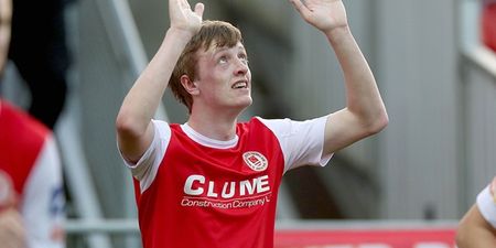Video: Chris Forrester’s 45-yard volley goal for St Pats was something else
