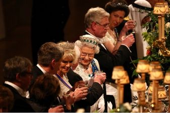 A fantastic shot of the state banquet at Windsor Castle last night