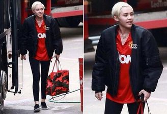What the jaysus? Miley Cyrus is a Manchester United supporter