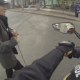 Video: Good guy biker stops traffic for elderly pedestrian