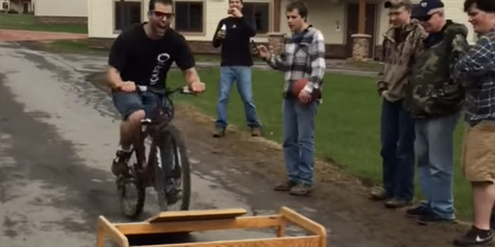 Video: Amateur daredevil attempts bicycle front flip… fails