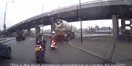 Video: Van driver comments on dangerous roundabout before crashing into biker