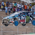 Video: Watch as Ken Block’s Ford Fiesta erupts into flames at the Top Gear Festival