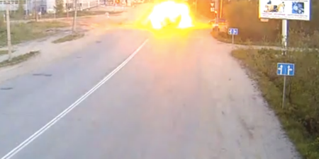 Meanwhile in Russia… Car erupts in Hollywood style explosion following crash