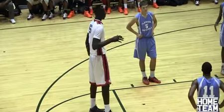 Check out the size of this absolutely massive High School basketball player