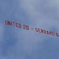 Pic: Manchester United fly a pointless message aimed at Steven Gerrard over Anfield