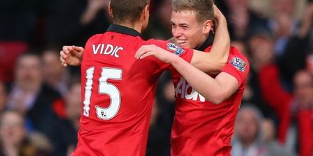 Vine: James Wilson scores on his debut to give Manchester United the lead against Hull