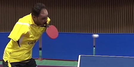 Video: This amazing man with no hands is way better at table tennis than you…