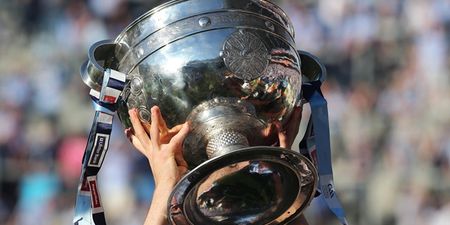 Pic: An incredible ten-foot high replica of the Sam Maguire built in stone in Donegal