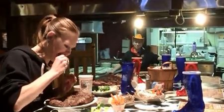 Video: Female competitive eater devours two 72-ounce steaks in less than 15 minutes