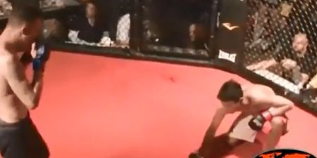 Video: Amateur MMA fighter taps out while winning fight to show mercy for inferior opponent in incredible act of sportsmanship