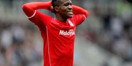 Pic: Wilfried Zaha is definitely the right man to advertise this company’s brand of incredibly tight support shorts