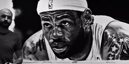 Video: Artist Barry Jazz Finnegan has done a LeBron James portrait and it is class
