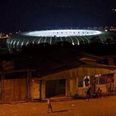 Pic: This image of the Maracana shows the darker side of Rio outside the stadium