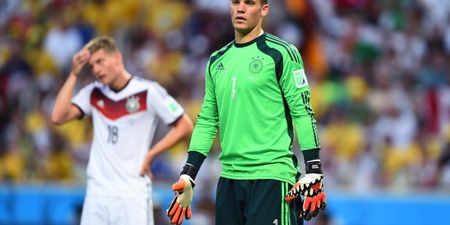 Vine: Germany goalkeeper Manuel Neuer made an Anthony Nash style clearance tonight