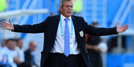 Uruguay manager Oscar Tabarez has spoken out strongly against the Luis Suarez ban