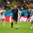 Arjen Robben ran faster than any footballer ever recorded on his way to score Holland’s fifth against Spain