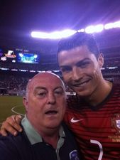 Pic: Ireland’s kit man Dick Redmond with some bloke after Portugal played Ireland in New Jersey