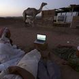 Sitting back, watching the football, relaxing, Saudi-style