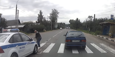 Video: Russian cop hits pedestrian on zebra crossing