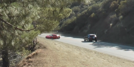 Video: Ouch… Ferrari 360 spins out, crashes into tree & rolls down embankment