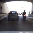 Video: Road Raging motorcyclist gets his just deserts