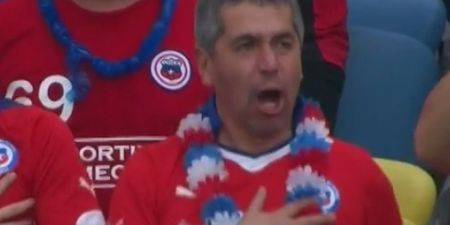 Vine: Chilean fan singing the National Anthem is the most passionate fan at the World Cup so far