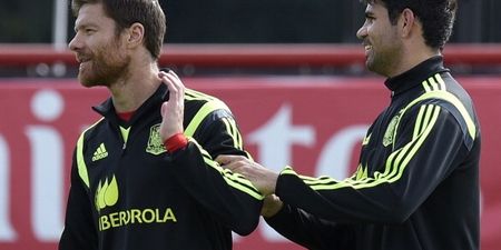 GIF: Did Diego Costa actually wax Xabi Alonso’s leg on the Spain bench today?