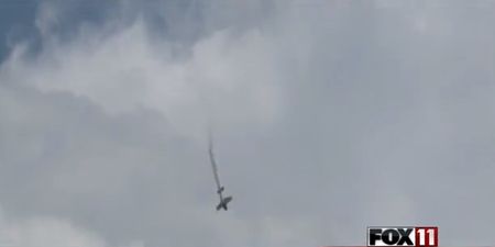 Video: Disturbing scenes at Wisconsin air show as plane is seen plunging into the woods below